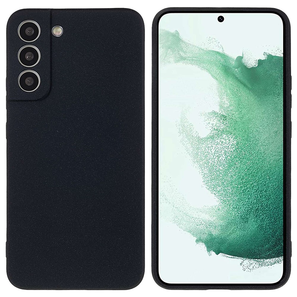 For Samsung Galaxy S22+ 5G Lightweight Anti-fall Soft TPU Phone Case Shockproof Double-Sided Matte Phone Shell - Black-1