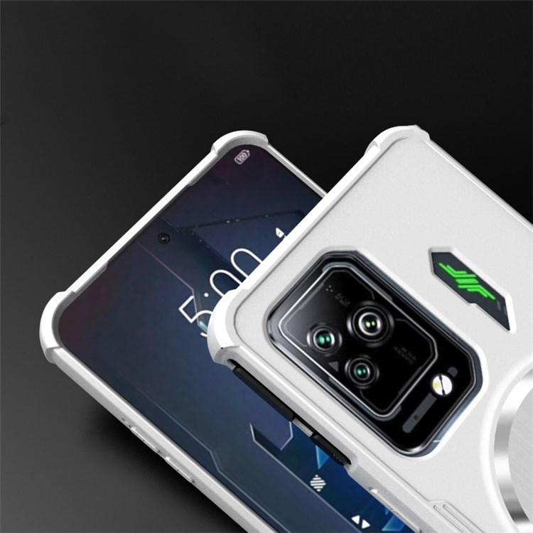 For Xiaomi Black Shark 5 Magnetic Heat dissipation Phone Case Shockproof Airbag Transparent Cover - Black-6