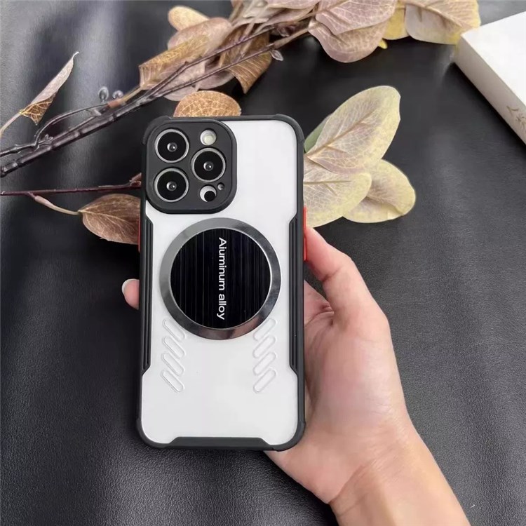 For iPhone 13 Pro Max 6.7 inch Heat dissipation Phone Case Magnetic Drop-proof PC + TPU Hybrid Cover Work with Phone Cooling Fan - Black-7