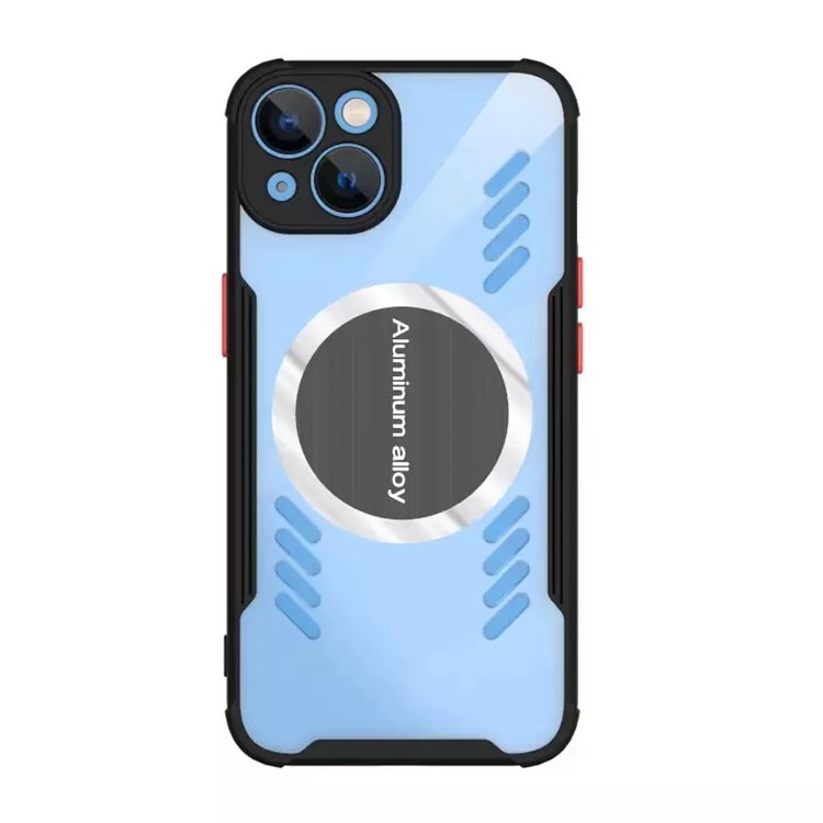 For iPhone 13 6.1 inch Heat Dissipation Breathable Cooling Case Reinforced Corner PC + TPU Magnetic Phone Cover - Black-2