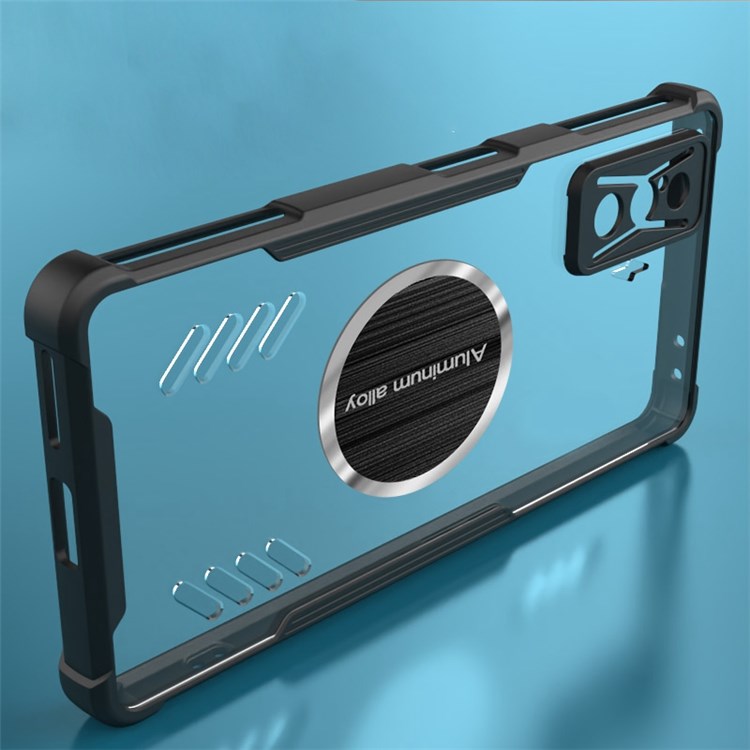 For Xiaomi Redmi K50 Gaming 5G / Poco F4 GT Heat Dissipation Transparent Phone Case Magnetic Absorption Cooling Protective Cover - Black-5