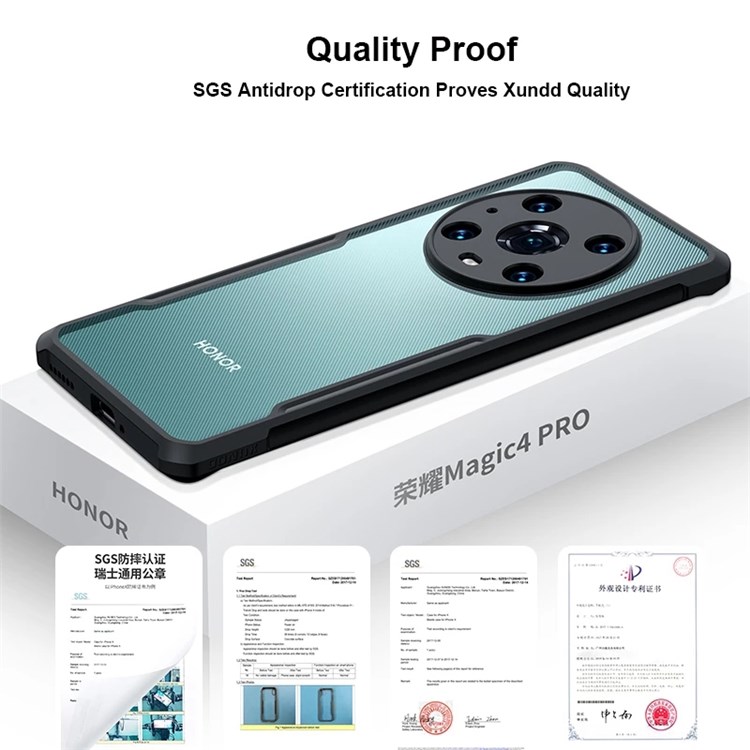 XUNDD for Honor Magic4 Pro 5G Precise Cutouts Airbag Anti-fall Protective Phone Case Acrylic + TPU Anti-fingerprint Phone Cover-5