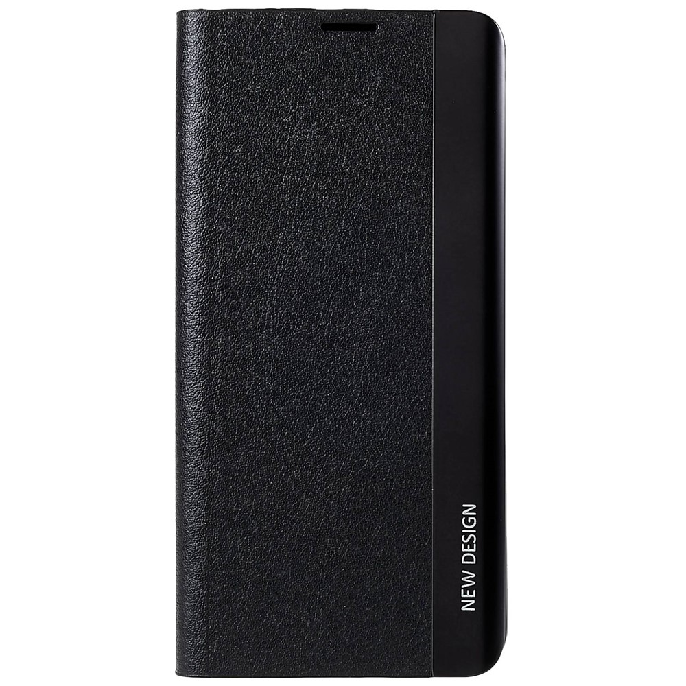 For Samsung Galaxy S21 FE 5G PU Leather Stand Case Magnetic Absorption Anti-drop Electroplating Phone Cover - Black-2