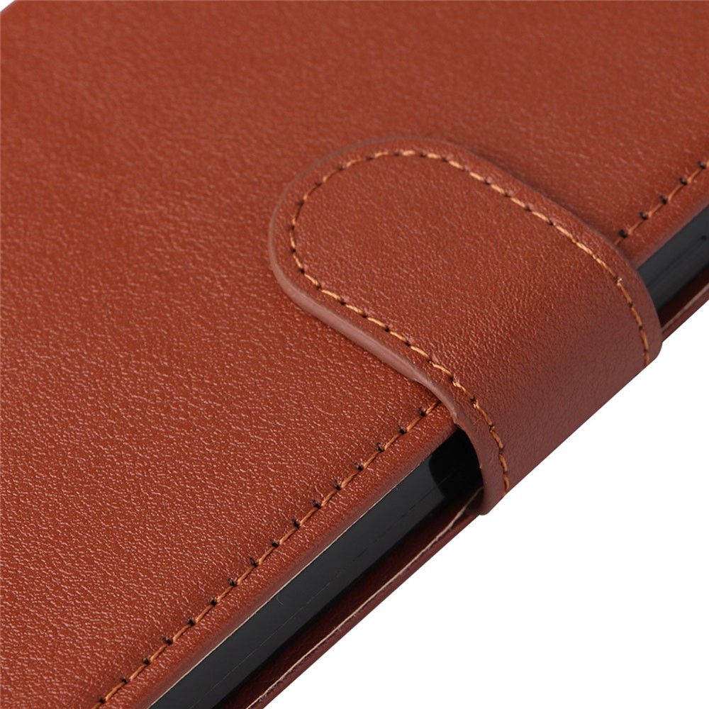 For iPhone 14 Max 6.7 inch Anti-drop Stand Cover, Folio Flip PU Leather Wallet Cell Phone Case with Lanyard - Brown-7