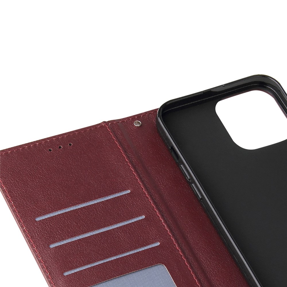 For Samsung Galaxy A03 (166.5 x 75.98 x 9.14mm) Horizontal Stand Cover, Folio Flip PU Leather Wallet Cell Phone Case with Lanyard - Wine Red-6