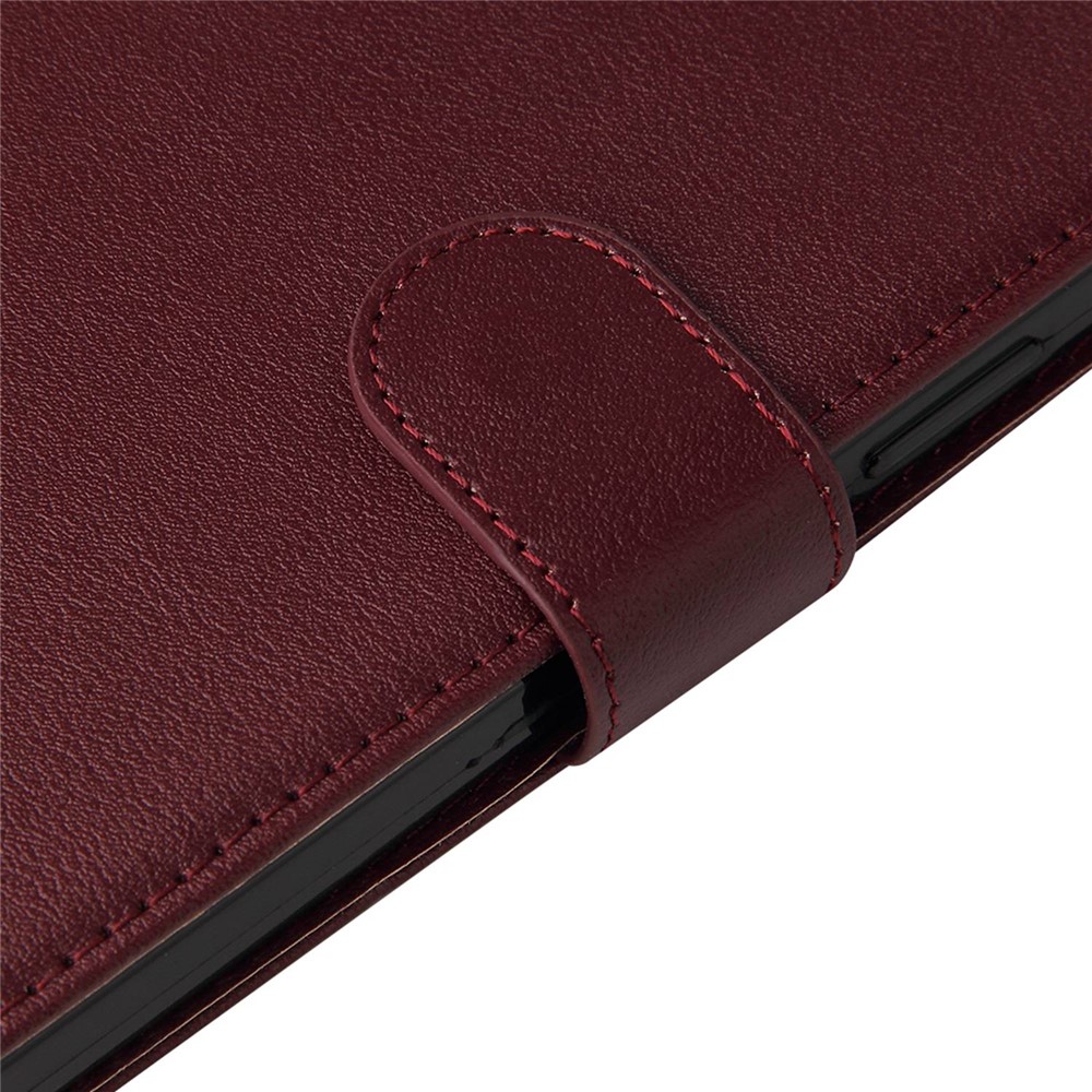 For Samsung Galaxy A03 (166.5 x 75.98 x 9.14mm) Horizontal Stand Cover, Folio Flip PU Leather Wallet Cell Phone Case with Lanyard - Wine Red-8