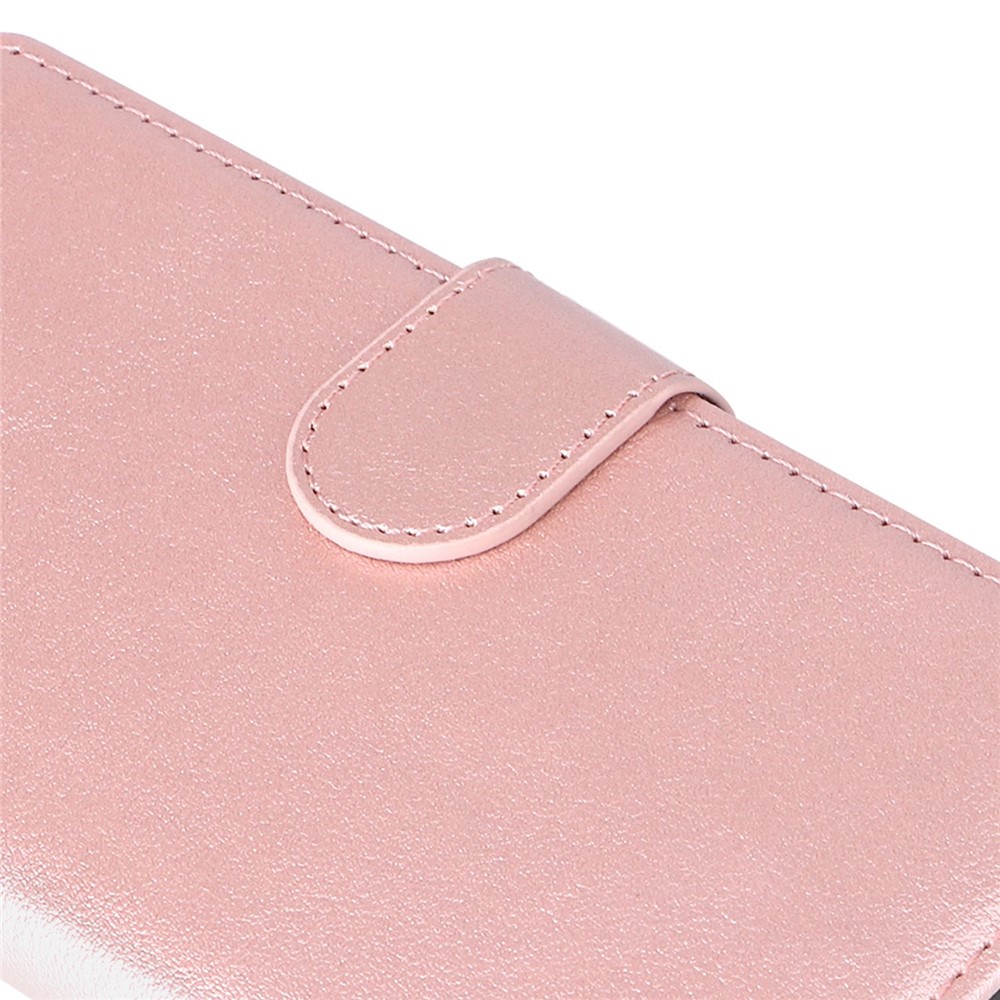 For Samsung Galaxy S22+ 5G Stand Cover, Bump Proof Folio Flip PU Leather Wallet Cell Phone Case with Lanyard - Rose Gold-8