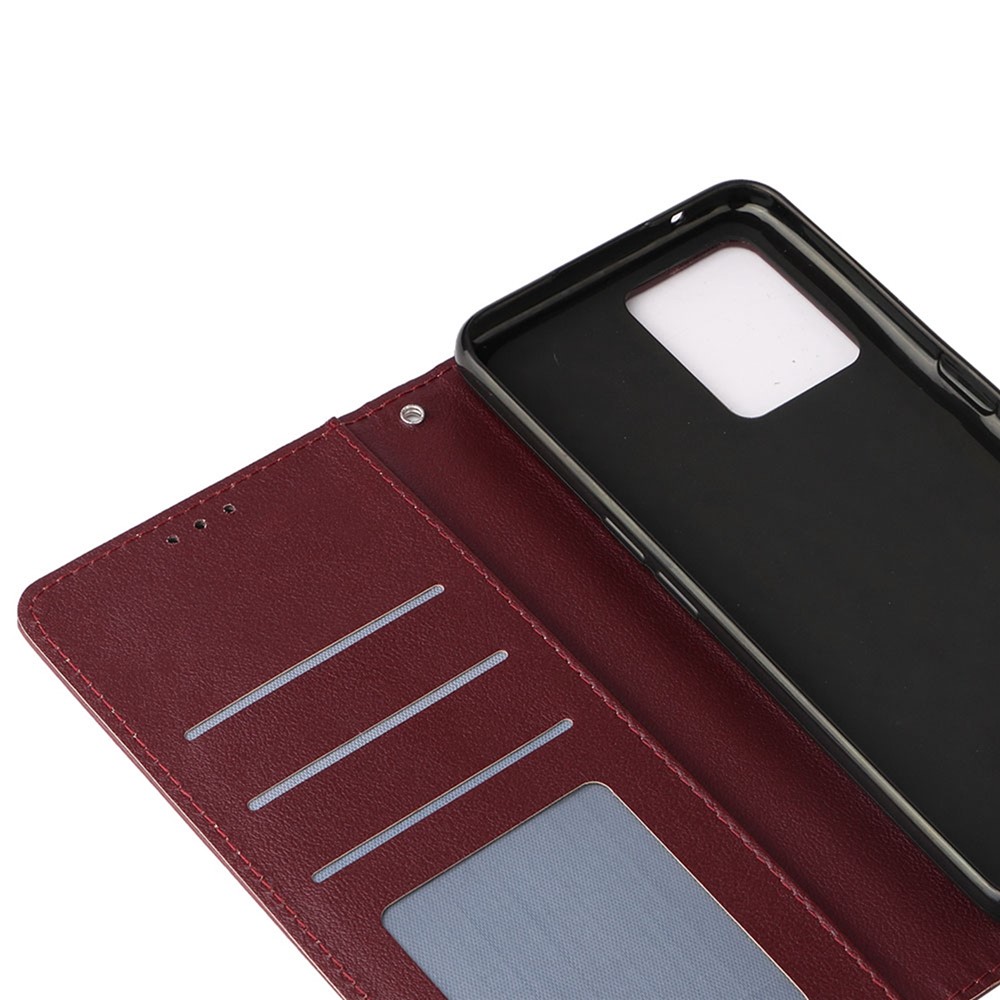 For Realme 9 Pro+ 5G Overall Coverage Stand Cover, Folio Flip PU Leather Wallet Cell Phone Case with Lanyard - Wine Red-6