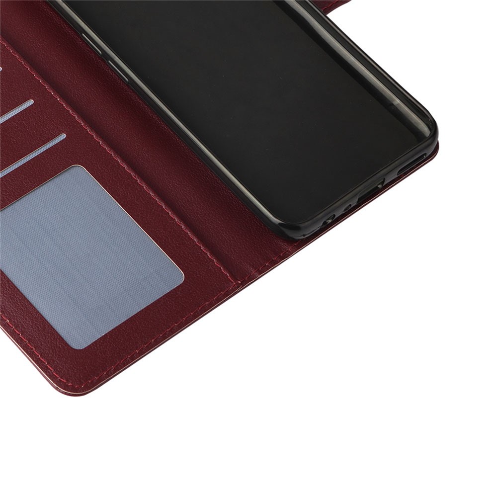 For Realme 9 Pro+ 5G Overall Coverage Stand Cover, Folio Flip PU Leather Wallet Cell Phone Case with Lanyard - Wine Red-7
