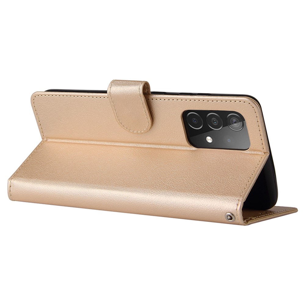 For Samsung Galaxy A52 4G / 5G / A52s 5G Stand Wallet PU Leather Phone Cover Soft Inner TPU Case - Gold-4