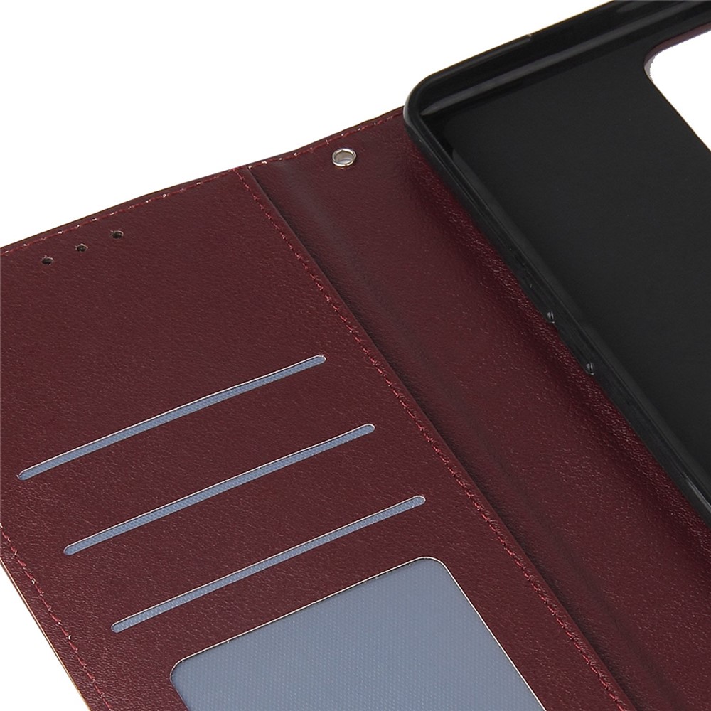 For Samsung Galaxy A53 5G Shockproof PU Leather Foldable Stand Case Folio Flip Phone Wallet Cover - Wine Red-6