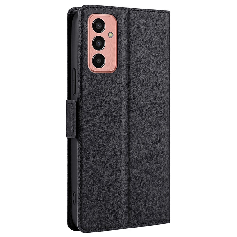 For Samsung Galaxy M13 4G PU Leather Card Slot Phone Case Double Magnetic Clasp Foldable Stand Cover - Black-7