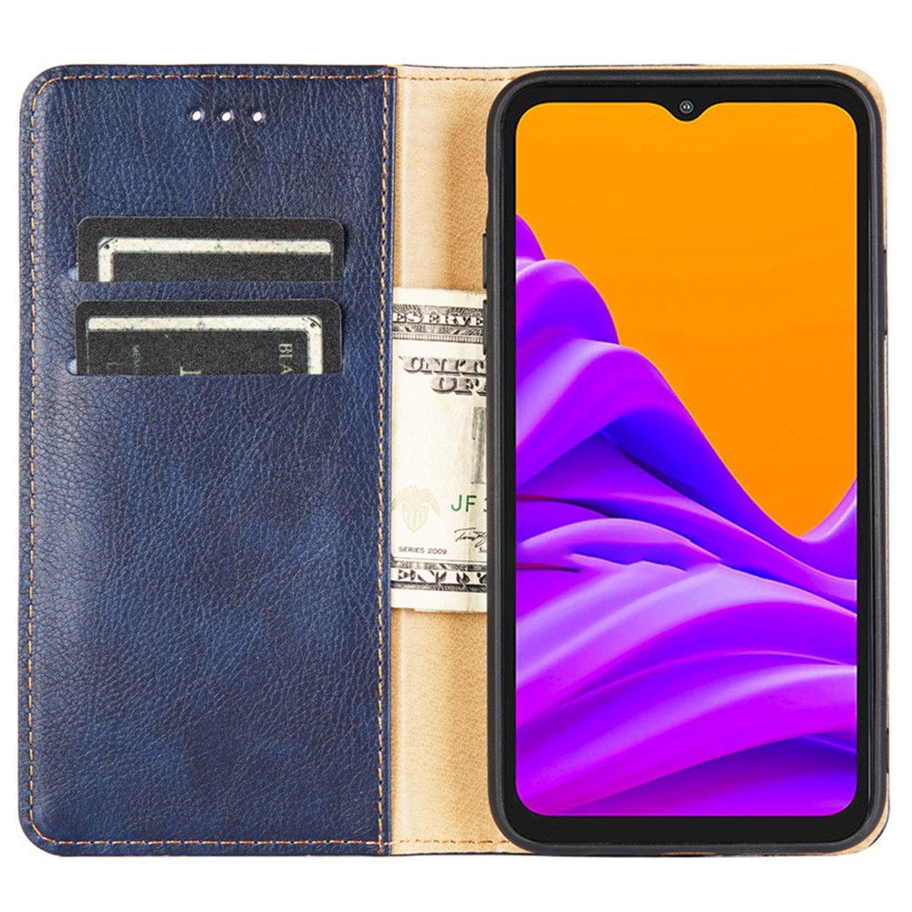 For Huawei Enjoy 50 / nova Y70 4G / nova Y70 Plus 4G Magnetic Absorption Phone Case PU Leather Stand Wallet Shell Protector - Blue-2