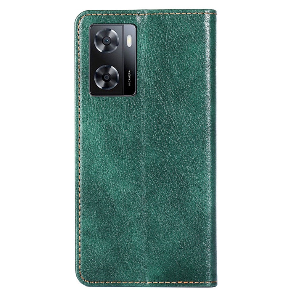 Magnetic Auto Closure Leather Phone Case for Oppo A57 4G, Foldable Stand Wallet All-round Protective Shell - Green-8