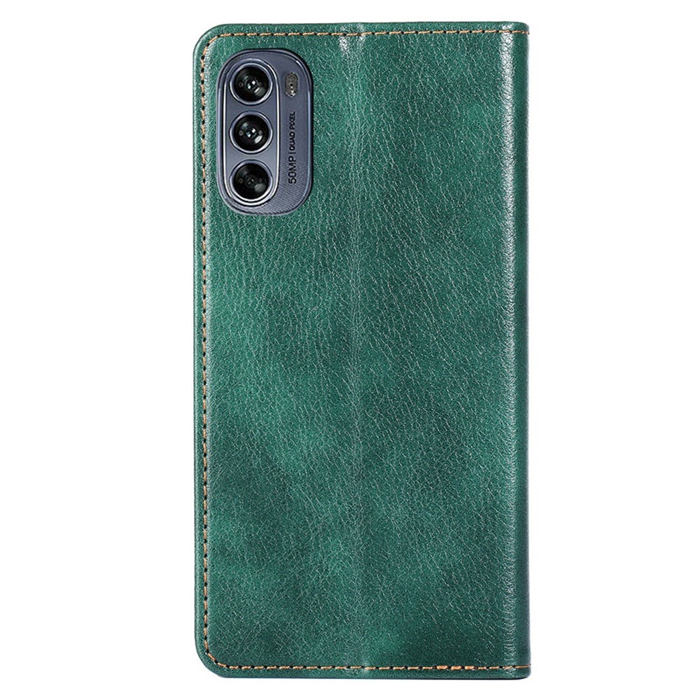 Stand Phone Case for Motorola Moto G62 5G, PU Leather Wallet Magnetic Auto-absorbed Folio Flip Cover - Green-8