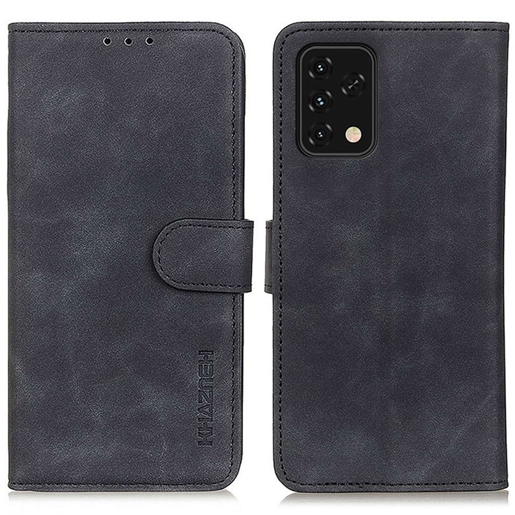 KHAZNEH for UMIDIGI Power 5S Vintage PU Leather Protector Wallet Stand Feature Well-protected Cell Phone Case - Black-1