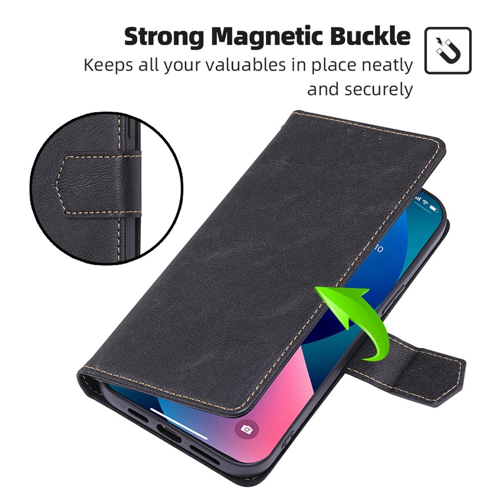 For Oppo A57 4G Shockproof Water-resistant Flip Wallet Case Stand Anti-fall PU Leather Magnetic Closure RFID Blocking Phone Cover - Black-4