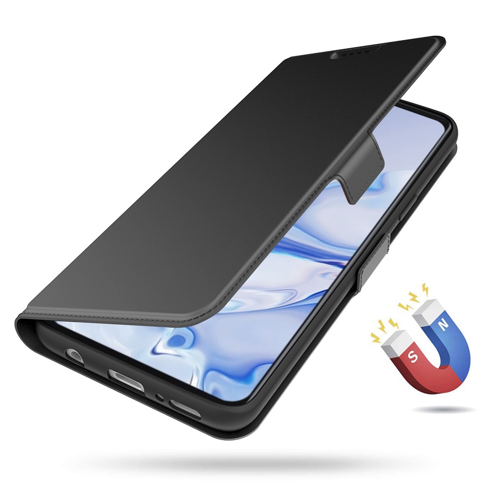 For Xiaomi Poco M4 Pro 4G Shockproof Folio Flip Case Stand Full Protection TPU + PU Leather Anti-scratch Phone Cover - Black-4