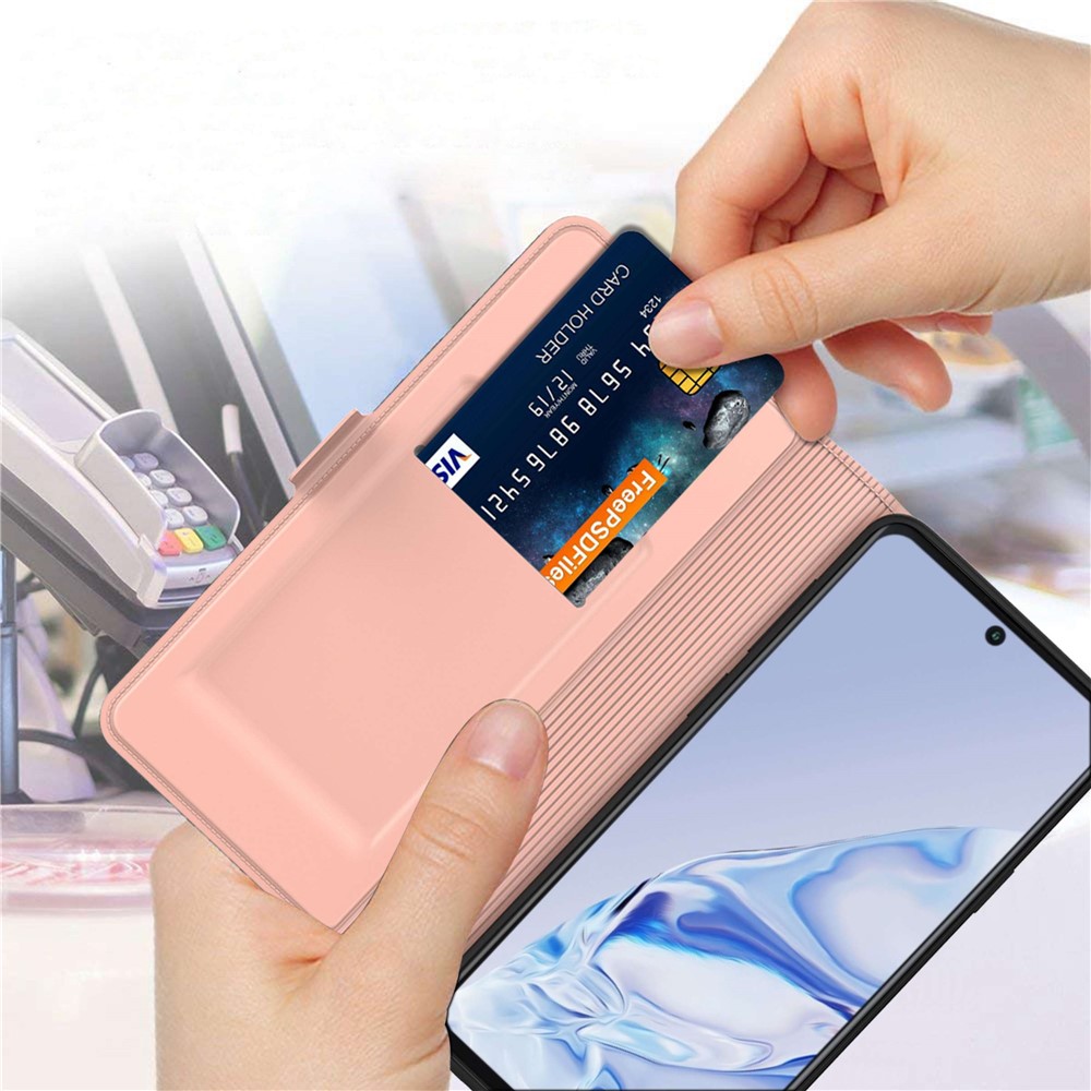 For Xiaomi Poco F4 GT / Redmi K50 Gaming 5G Shockproof Folio Flip Case Full Protection TPU + PU Leather Phone Cover with Stand - Rose Gold-5
