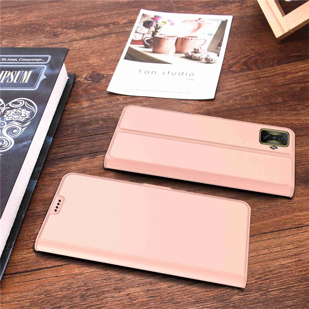 For Xiaomi Poco F4 GT / Redmi K50 Gaming 5G Shockproof Folio Flip Case Full Protection TPU + PU Leather Phone Cover with Stand - Rose Gold-7