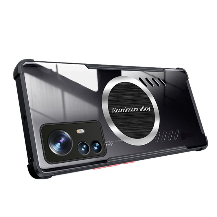 For Xiaomi 12 Pro 5G / 12S Pro 5G / 12 Pro (Dimensity) 5G Magnetic PC + TPU Shockproof Phone Case Heat Dissipation Cooling Protective Cover - Black-1