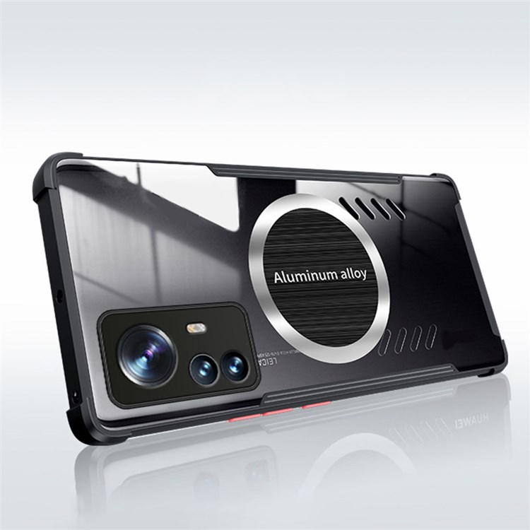 For Xiaomi 12 Pro 5G / 12S Pro 5G / 12 Pro (Dimensity) 5G Magnetic PC + TPU Shockproof Phone Case Heat Dissipation Cooling Protective Cover - Black-2