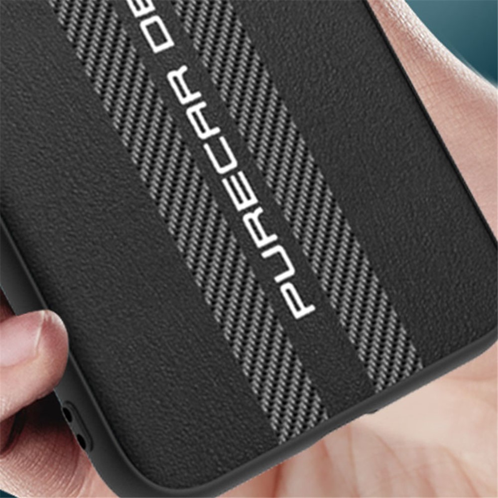 For iPhone 14 Max 6.7 inch Shockproof Carbon Fiber Textured PU Leather Coated PC+TPU Hybrid Case Phone Protective Cover - Cyan-8
