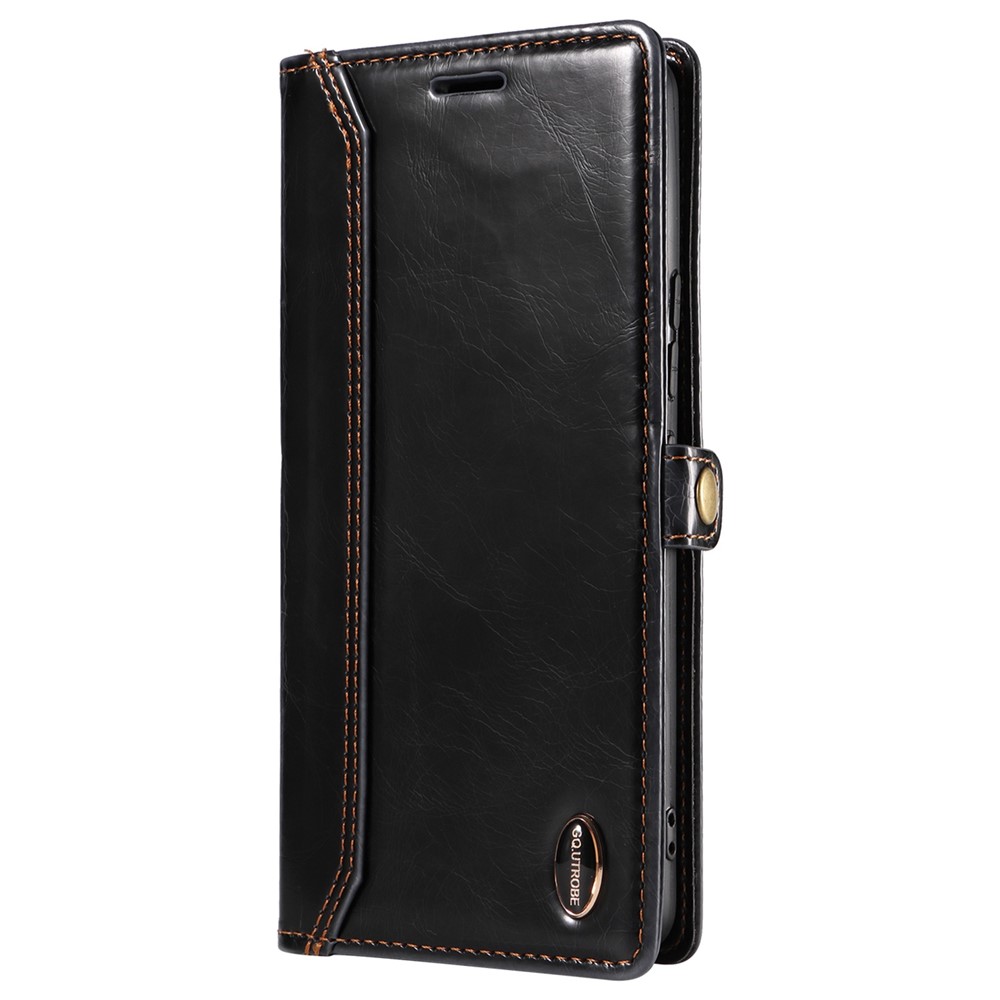 GQ.UTROBE 010 Series Cell Phone Bag Cover for Samsung Galaxy S22 5G, PU Leather+TPU RFID Blocking Phone Case Stand Wallet - Black-8