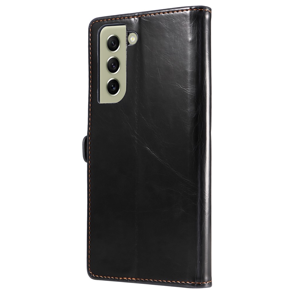 GQ.UTROBE 010 Series Cell Phone Bag Cover for Samsung Galaxy S22 5G, PU Leather+TPU RFID Blocking Phone Case Stand Wallet - Black-9