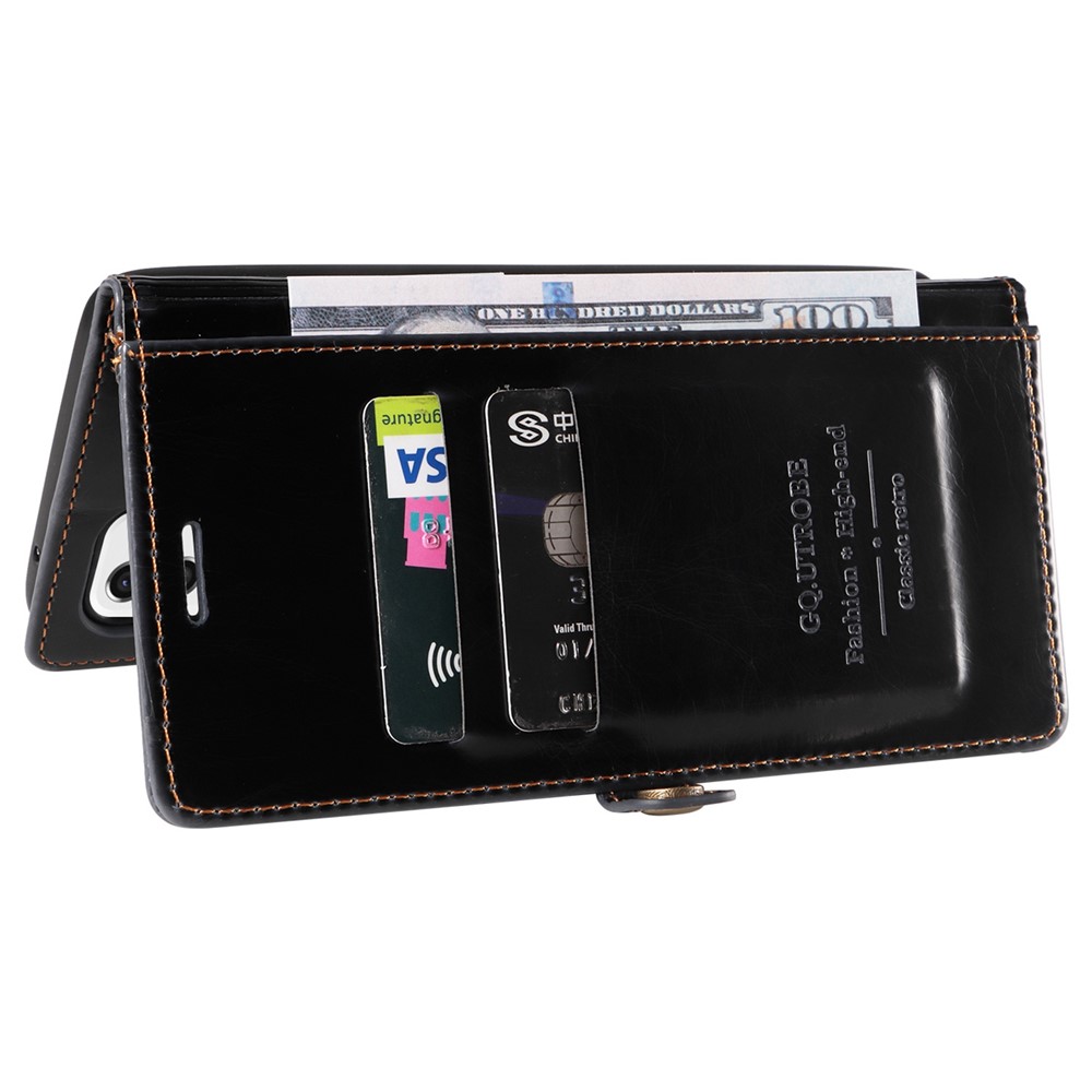 GQ.UTROBE 010 Series Cell Phone Case for Samsung Galaxy A33 5G, RFID Blocking PU Leather+TPU Phone Cover Stand Wallet - Black-4