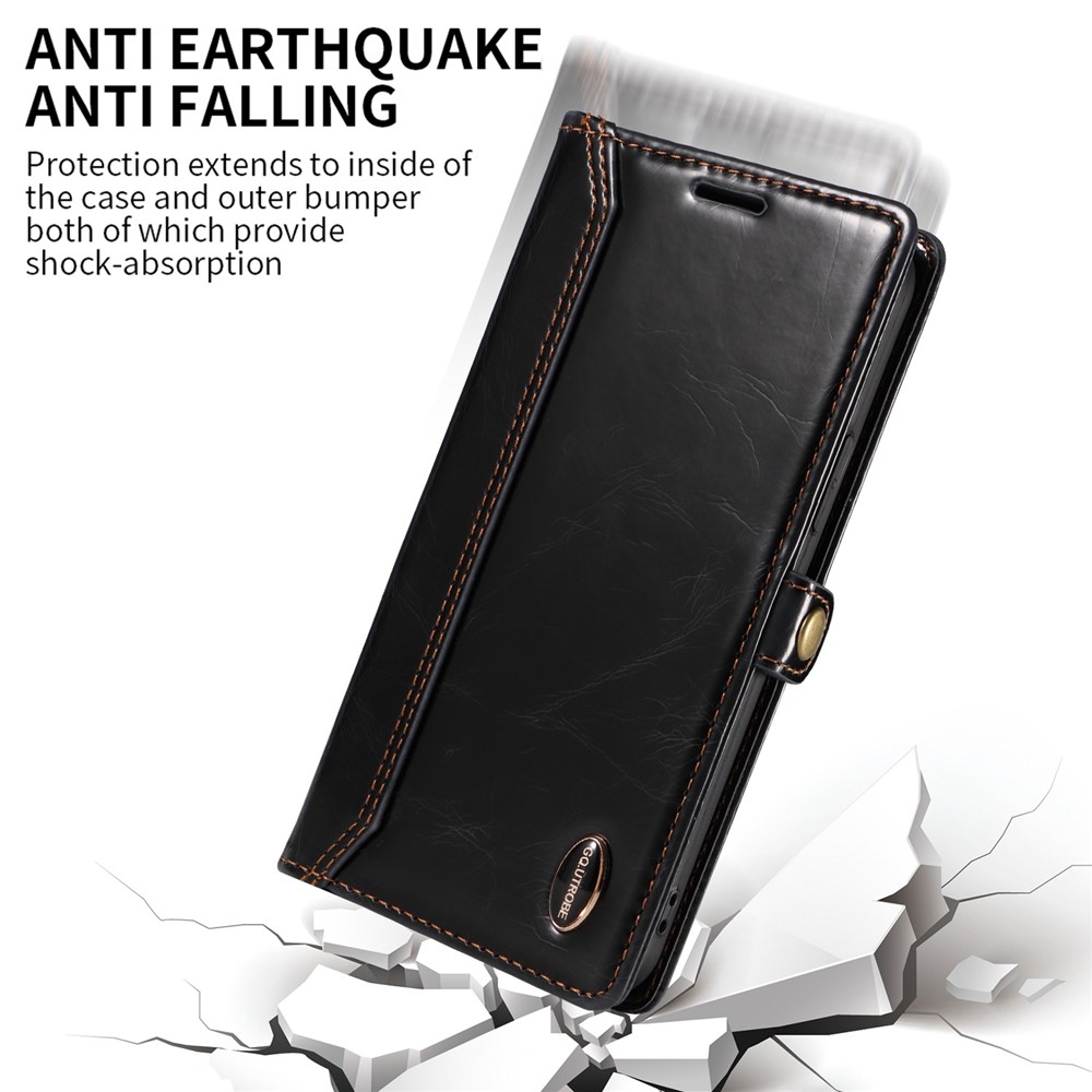 GQ.UTROBE 010 Series Cell Phone Case for Samsung Galaxy A33 5G, RFID Blocking PU Leather+TPU Phone Cover Stand Wallet - Black-5