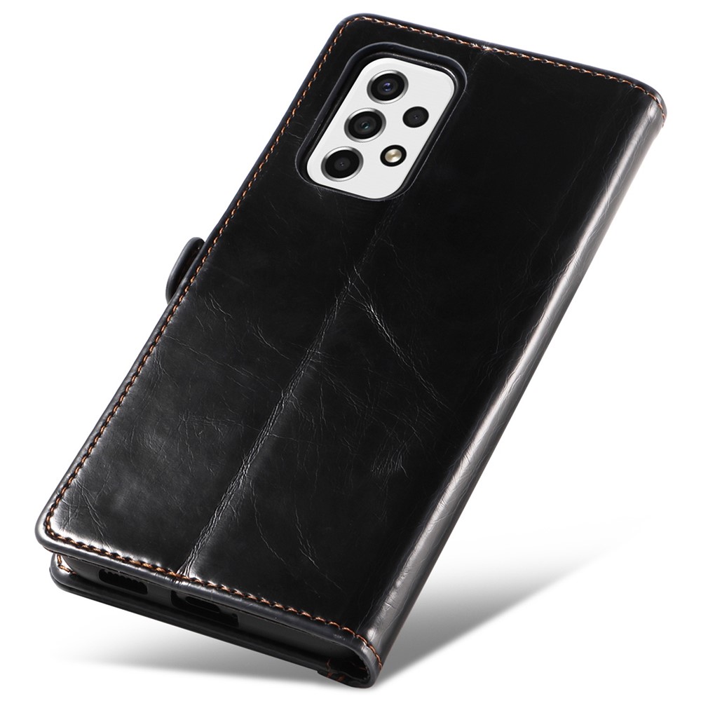 GQ.UTROBE 010 Series Cell Phone Case for Samsung Galaxy A33 5G, RFID Blocking PU Leather+TPU Phone Cover Stand Wallet - Black-7