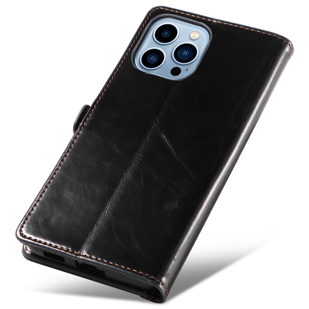 GQ.UTROBE 010 Series for iPhone 13 Pro Max 6.7 inch Anti-fall Flip Wallet Case RFID Blocking PU Leather Cover Well Protection Viewing Stand - Black-6