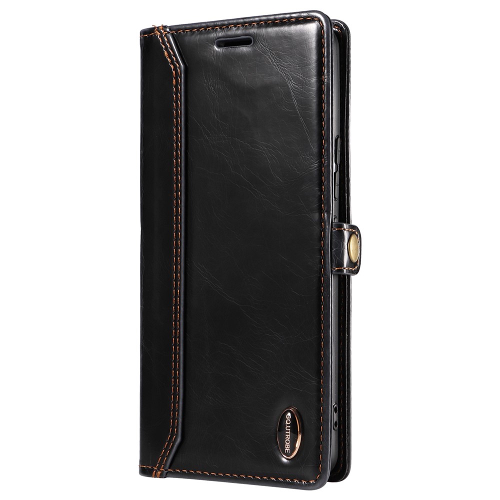 GQ.UTROBE 010 Series for iPhone 13 Pro Max 6.7 inch Anti-fall Flip Wallet Case RFID Blocking PU Leather Cover Well Protection Viewing Stand - Black-7
