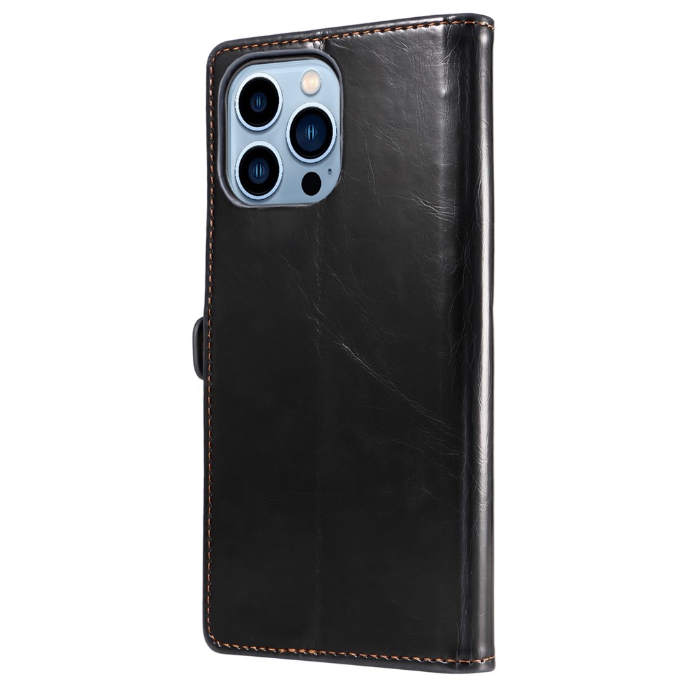 GQ.UTROBE 010 Series for iPhone 13 Pro Max 6.7 inch Anti-fall Flip Wallet Case RFID Blocking PU Leather Cover Well Protection Viewing Stand - Black-8