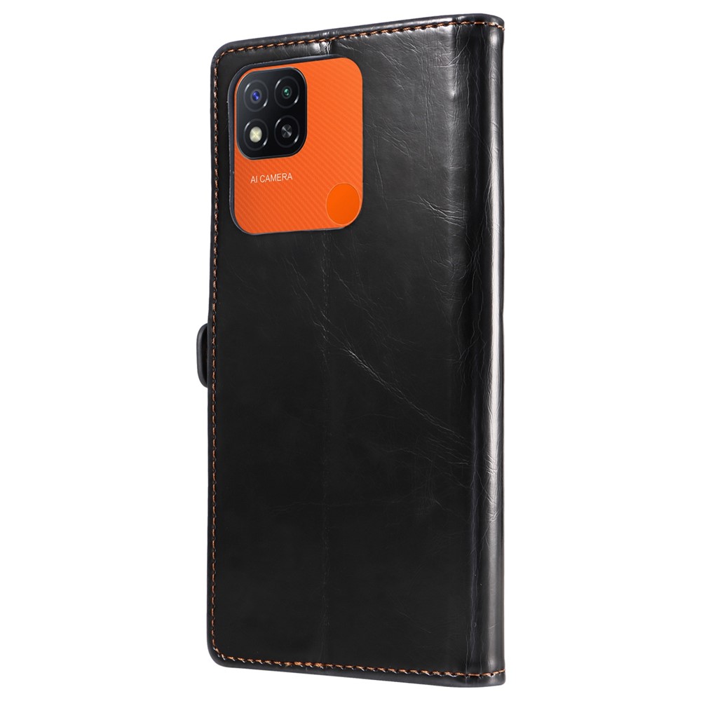 GQ.UTROBE 010 Series for Xiaomi Redmi 10A / 9C / 9C NFC Shockproof RFID Blocking PU Leather Phone Case Stand Anti-scratch Wallet Cover - Black-8