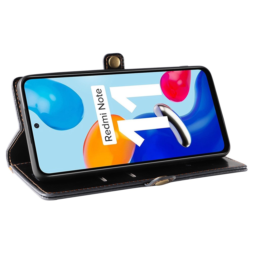 GQ.UTROBE 010 Series for Xiaomi Redmi Note 11S 4G / Note 11 4G (Qualcomm) Anti-fall Flip Leather Case Mobile Phone Cover Wallet Stand - Black-3