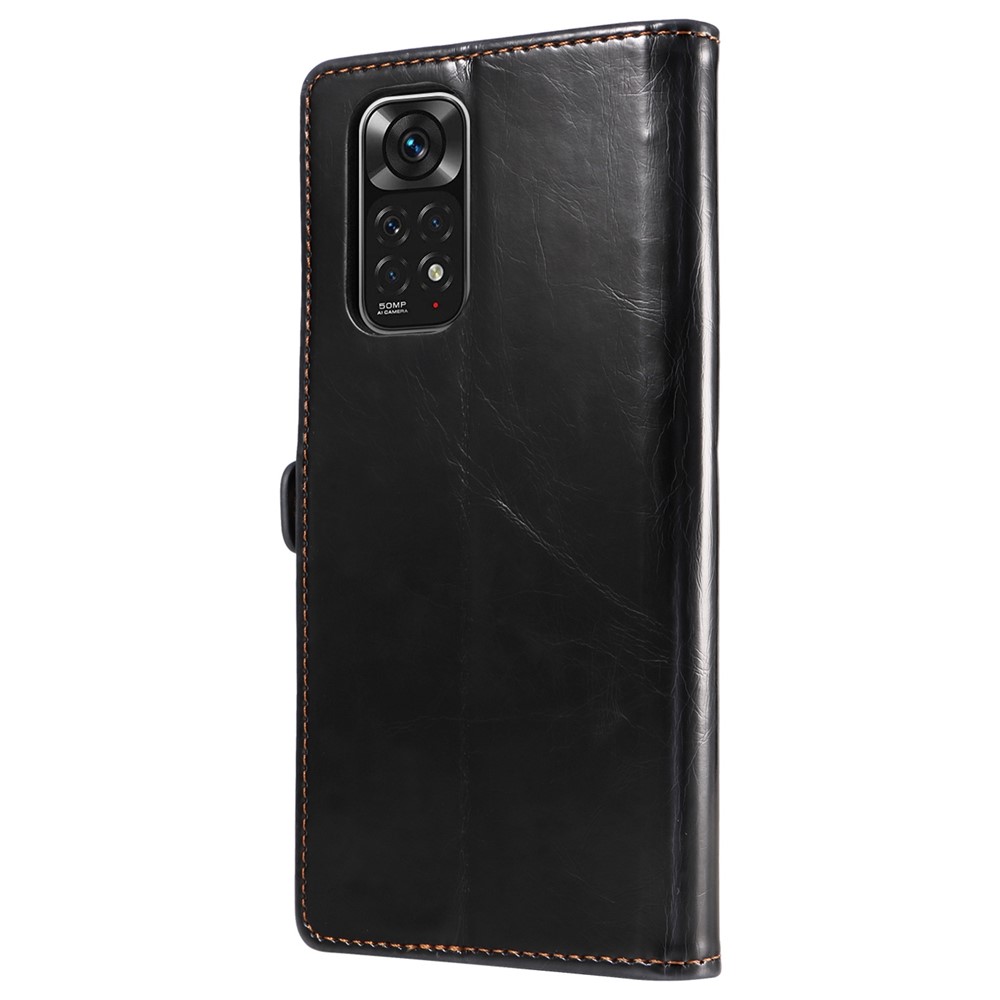 GQ.UTROBE 010 Series for Xiaomi Redmi Note 11S 4G / Note 11 4G (Qualcomm) Anti-fall Flip Leather Case Mobile Phone Cover Wallet Stand - Black-8