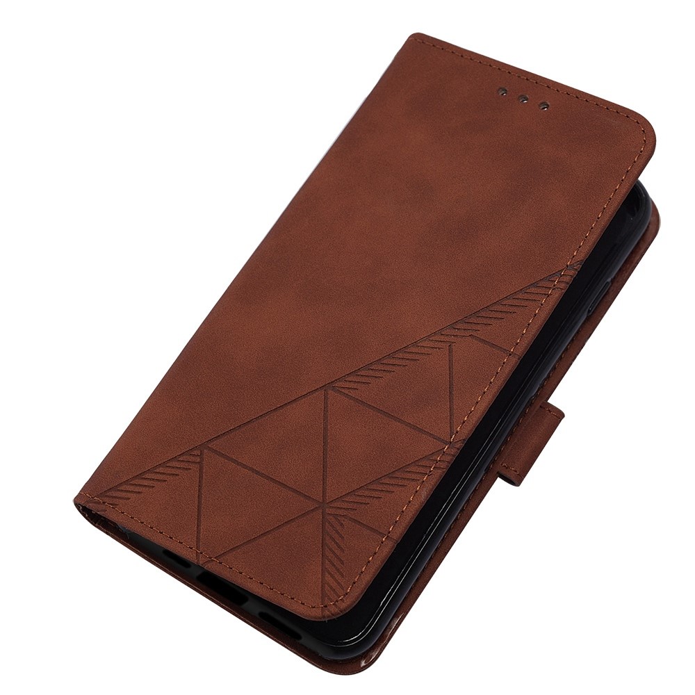 For iPhone 14 Pro Max 6.7 inch YB Imprinting Series-2 Business Style Imprinted Lines Leather Stand Wallet Phone Case with Shoulder Strap - Brown-8