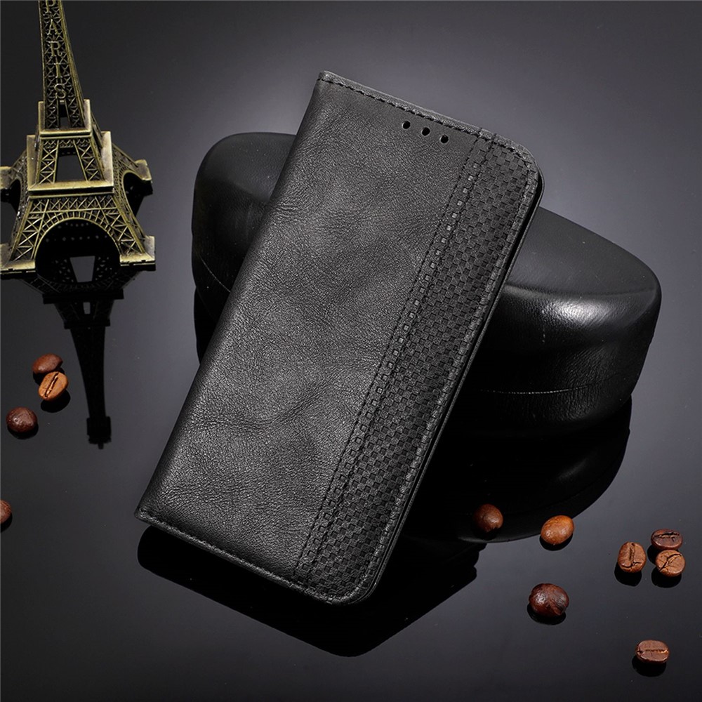 For Infinix Note 12 G96 / Note 12 Turbo / X670 Anti-fall Retro Texture Phone Flip Leather Case Wallet Stand Full Protection Magnetic Phone Cover - Black-5