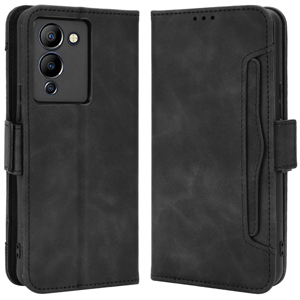 For Infinix Note 12 G96 X670 / Note 12 Turbo X670 Anti-scratch PU Leather Flip Wallet Case Multiple Card Slots Stand Magnetic Shockproof Mobile Phone Cover - Black-1