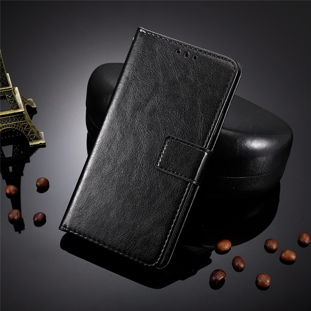 For Infinix Note 12 G96 / Note 12 Turbo / X670 Drop-proof Phone Wallet Case Full Protection Anti-scratch Crazy Horse Texture PU Leather Cover - Black-4