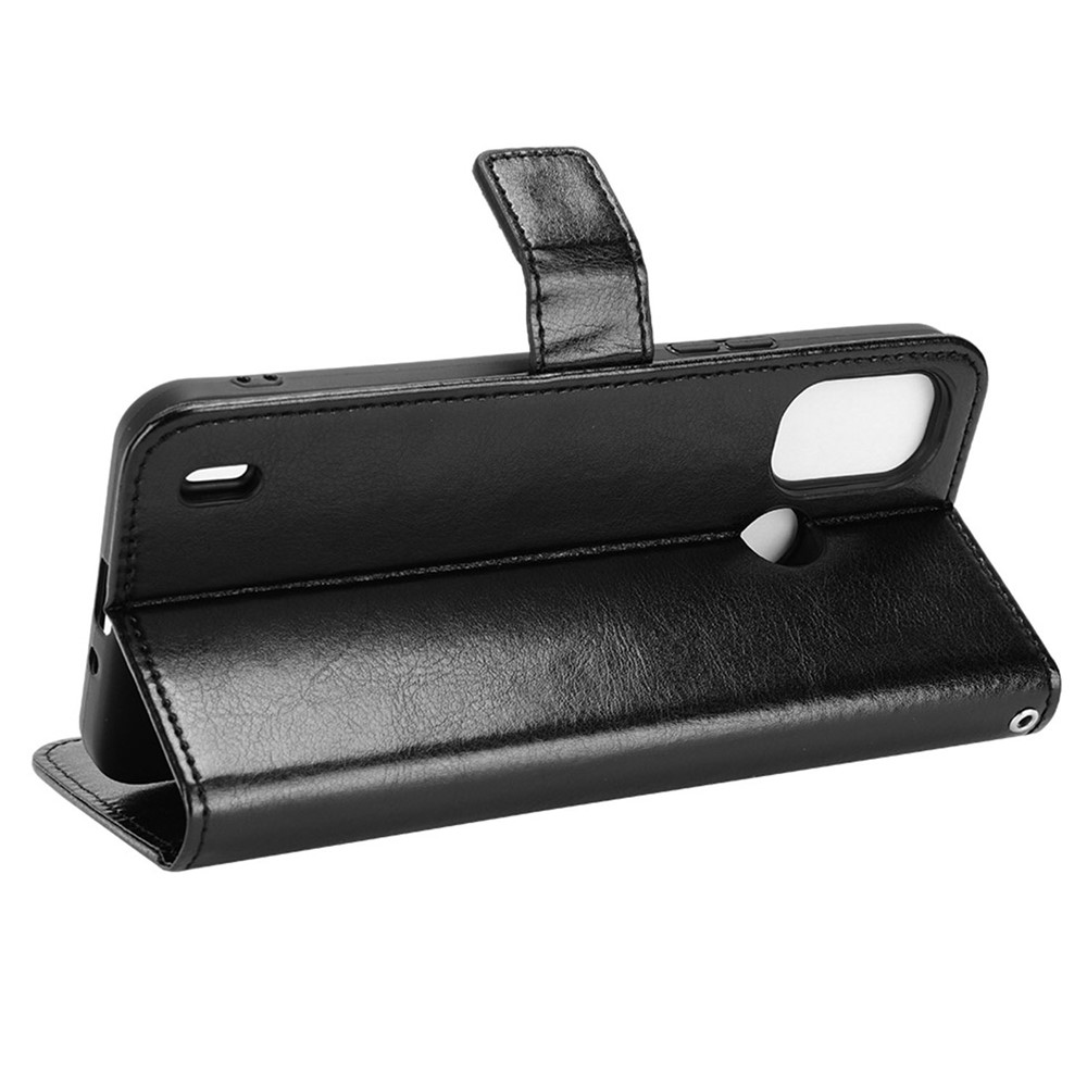 For Nokia G11 Plus 4G Drop-proof Cell Phone Wallet Case Crazy Horse Texture PU Leather Stand Cover Protective Shell - Black-3