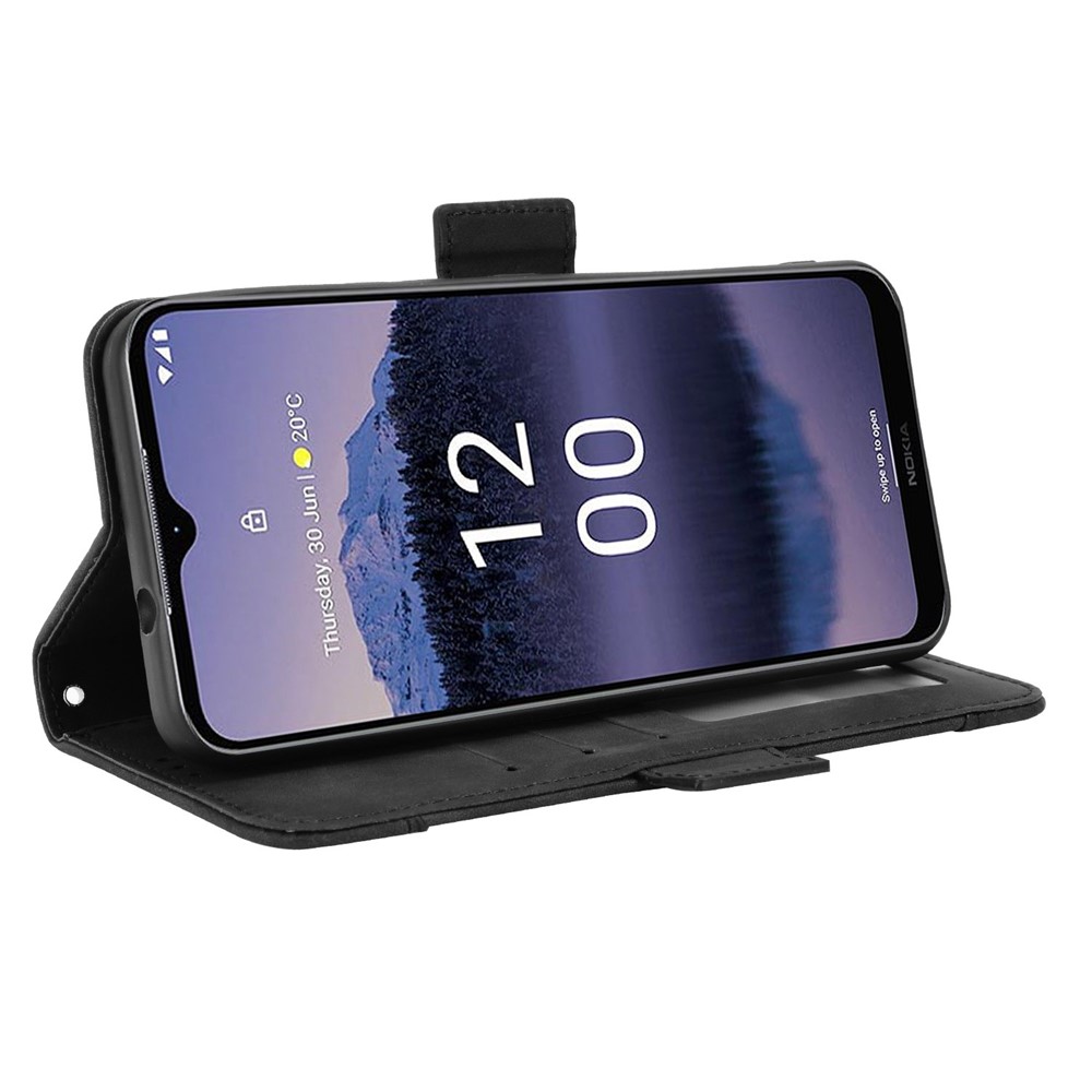 For Nokia G11 Plus 4G Anti-scratch Multiple Card Slots Wallet Case PU Leather Stand Magnetic Clasp Shockproof Shell - Black-3