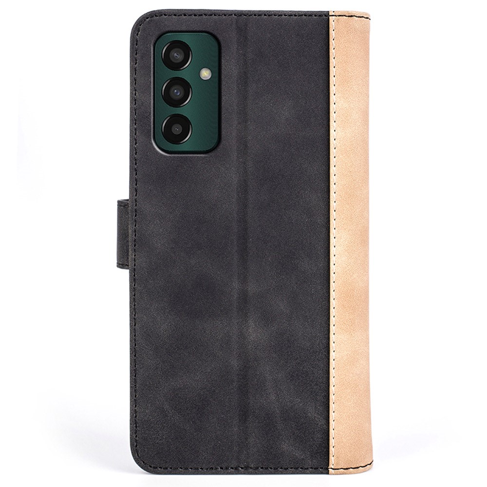 Para Samsung Galaxy M13 4G Color Supling PU Leather Stand Case Folio Flip Phone Willet Cover - Negro-7