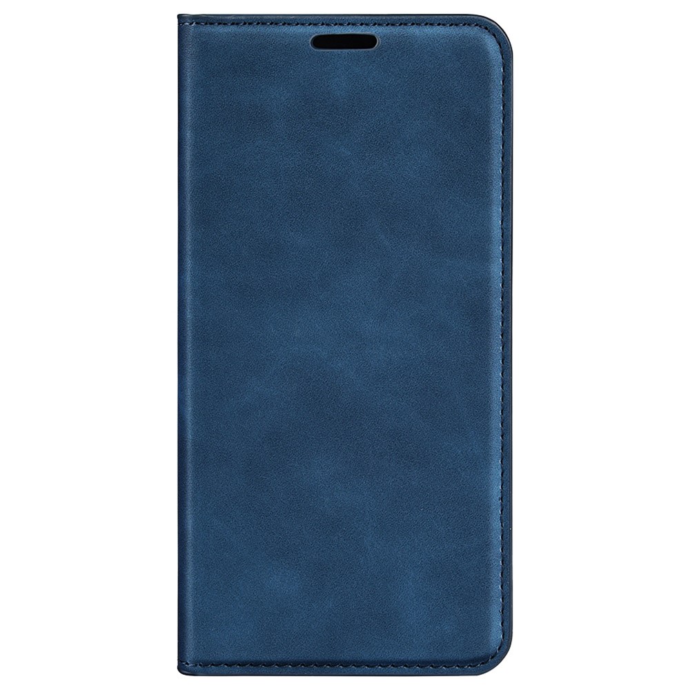 For Samsung Galaxy M13 4G Skin-touch PU Leather Phone Case Auto Closure Magnetic Folio Flip Cover with Wallet Stand - Blue-5