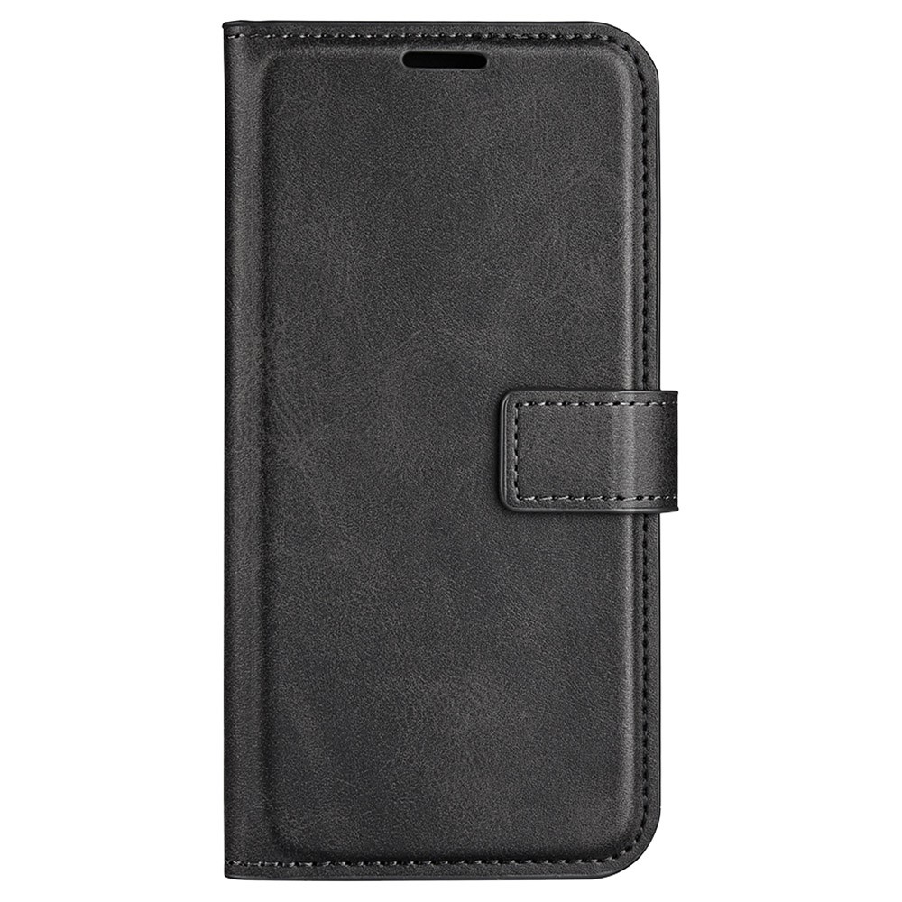 Square Magnetic Clasp Phone Case for Realme C30 4G, Textured PU Leather + TPU Wallet Stand Cover - Black-5