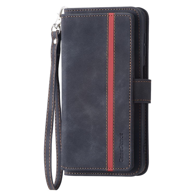 CASEDANCE Waltz 002 Series PU Leather Smartphone Case for Samsung Galaxy A13 4G, Wallet Adjustable Stand Phone Shell Magnetic Phone Cover - Black-8