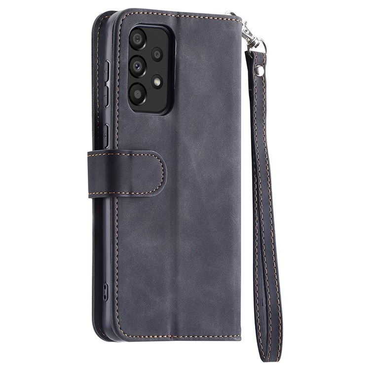 CASEDANCE Waltz 002 Series Phone Bag Case for Samsung Galaxy A53 5G, Practical Wallet Supporting Stand PU Leather Magnetic Closure Cover - Black-10