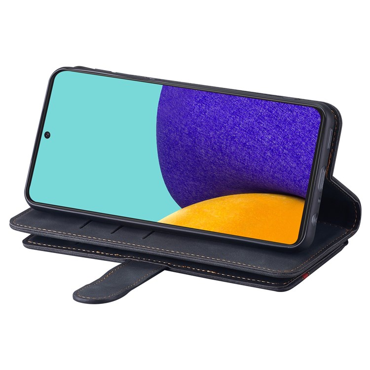 CASEDANCE Waltz 002 Series Phone Bag Case for Samsung Galaxy A53 5G, Practical Wallet Supporting Stand PU Leather Magnetic Closure Cover - Black-3